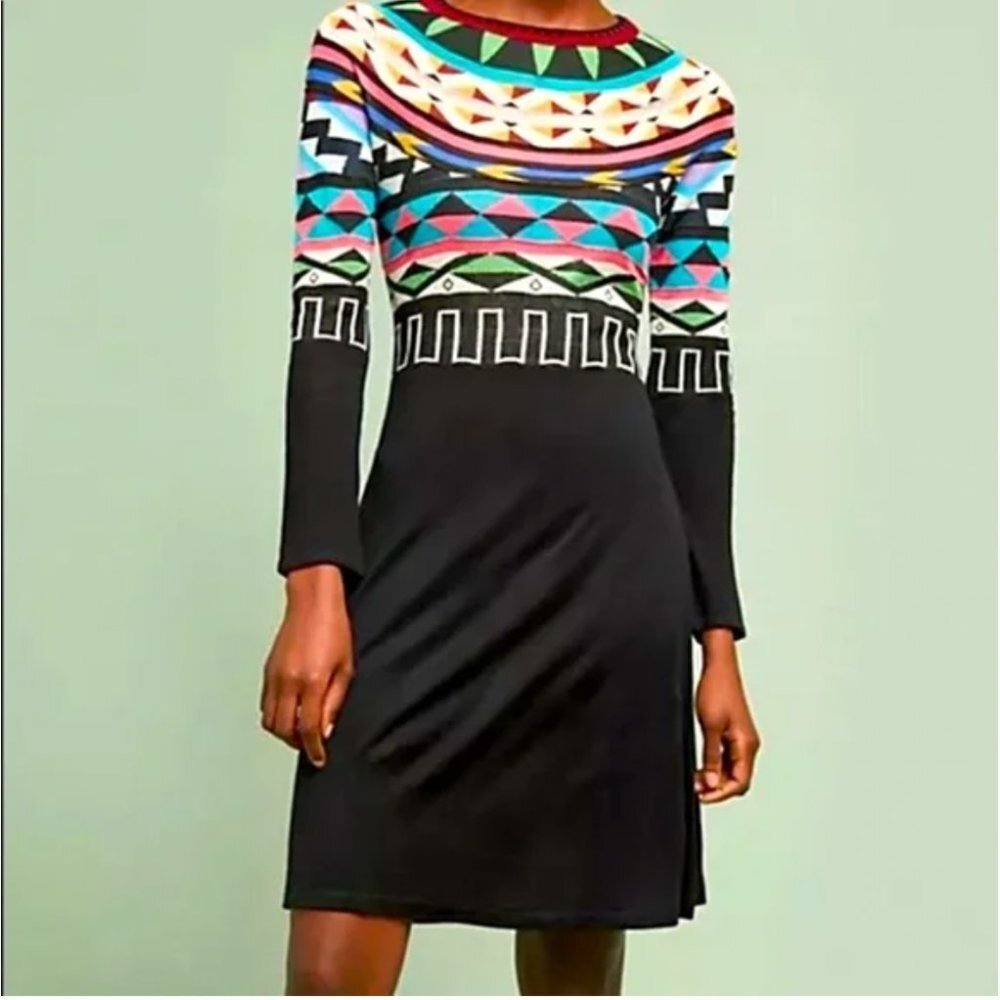 Aldo Martins Multicolor Geometric Long Sleeve Dress